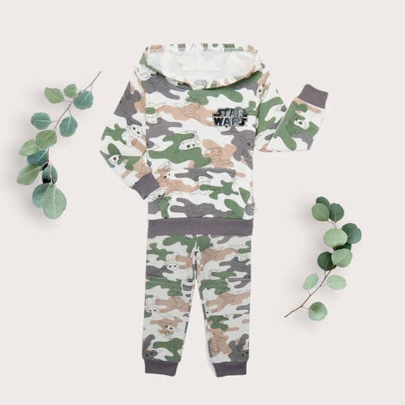 Star Wars The Mandalorian Baby Yoda FleeceHoodie and Joggers Set - Picture 4 of 4